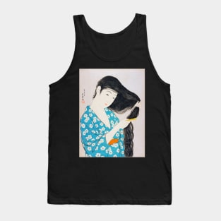 Japanese Women Combing Hair Painting Tank Top